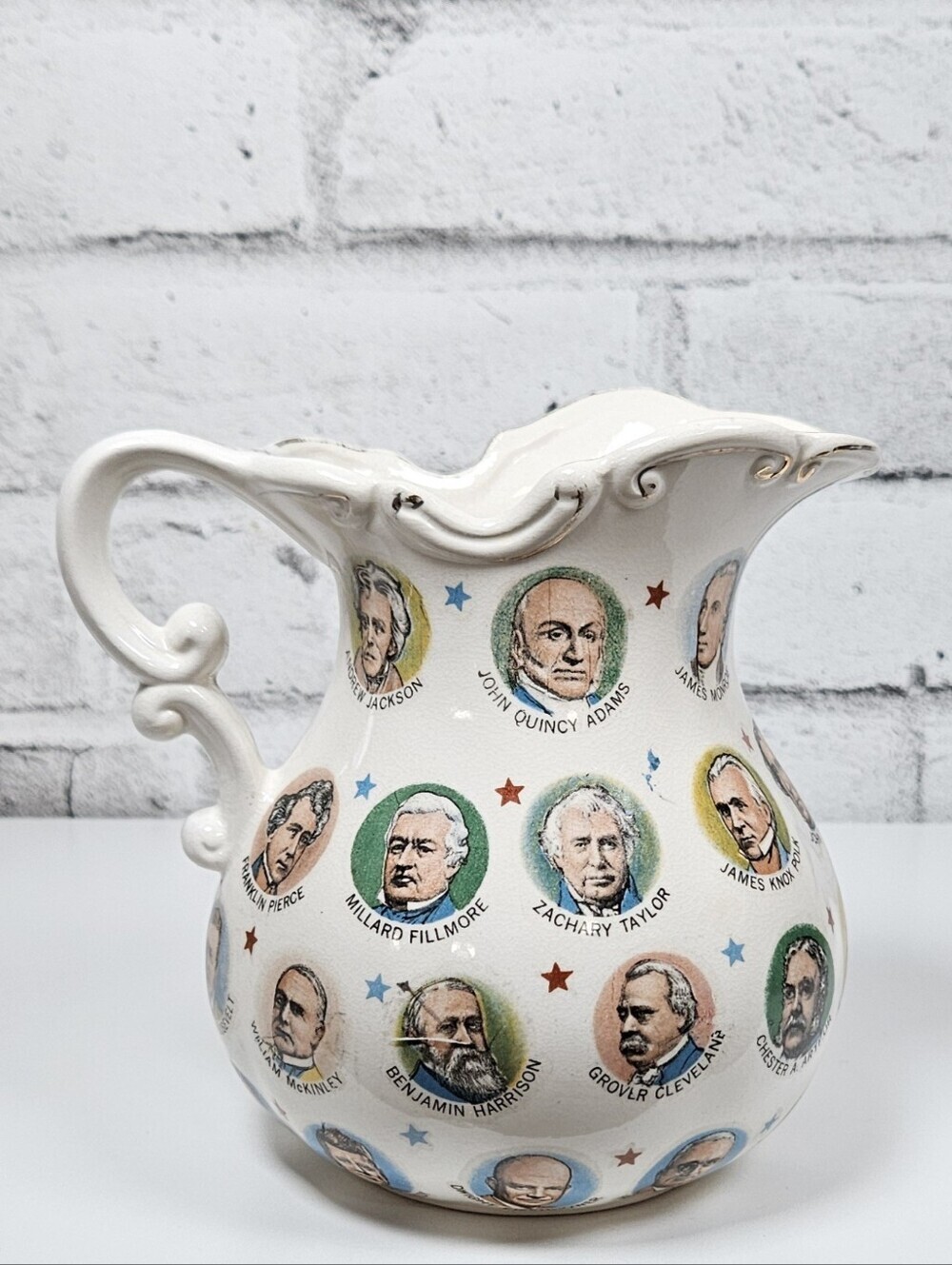 Vintage Chadwick Miller Presidential Portrait Pitcher 1965 Japan